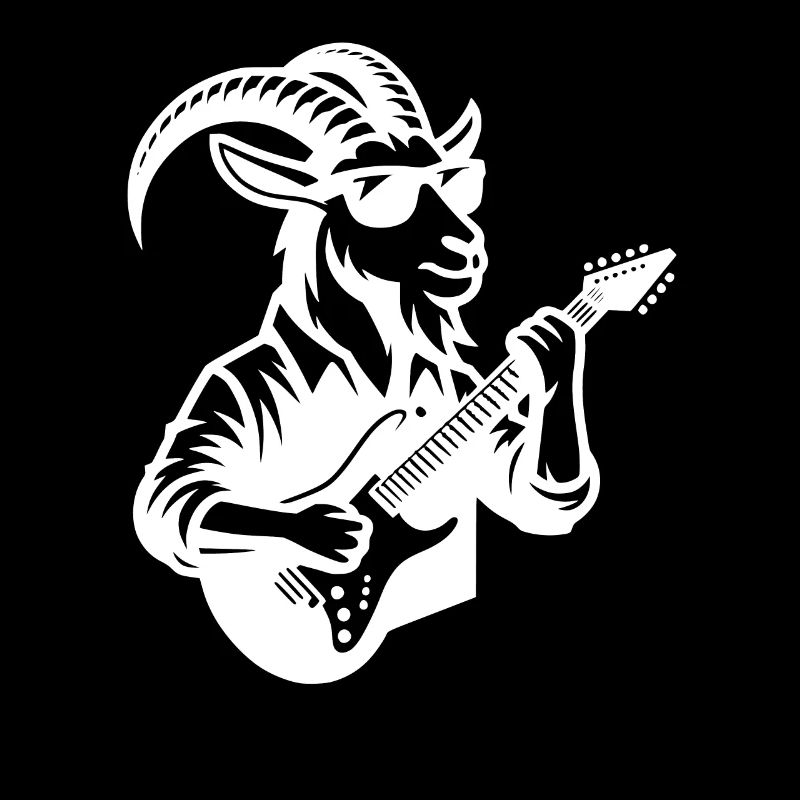 Conception de bande de guitariste chèvre en blanc