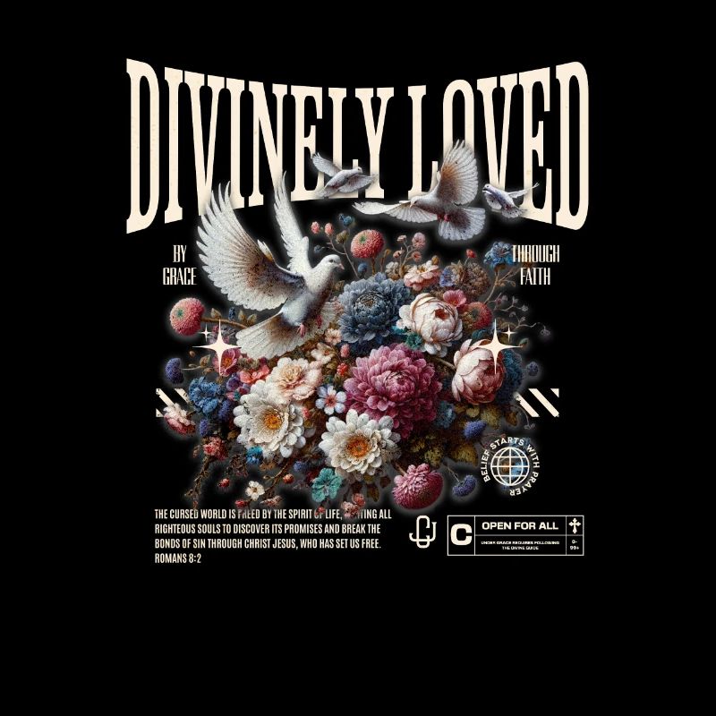 Divinement aimé par la grâce par les fleurs de la foi