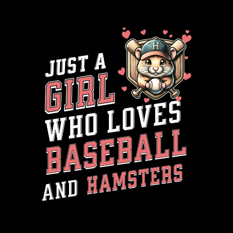 Mädchen Liebt Baseball Hamster Sport
