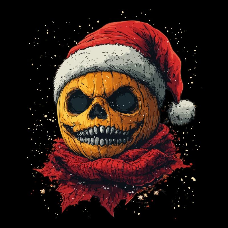 Halloween Gift Pumpkin with Santa Hat Decoration