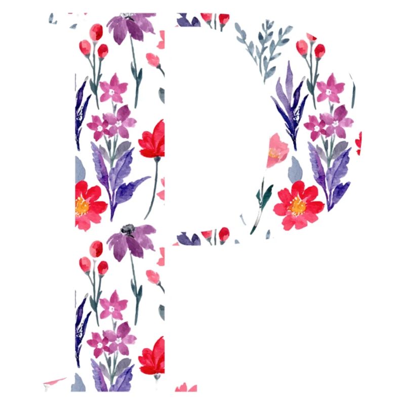 Personalisierter Blumenbuchstabe p - Geschenkidee