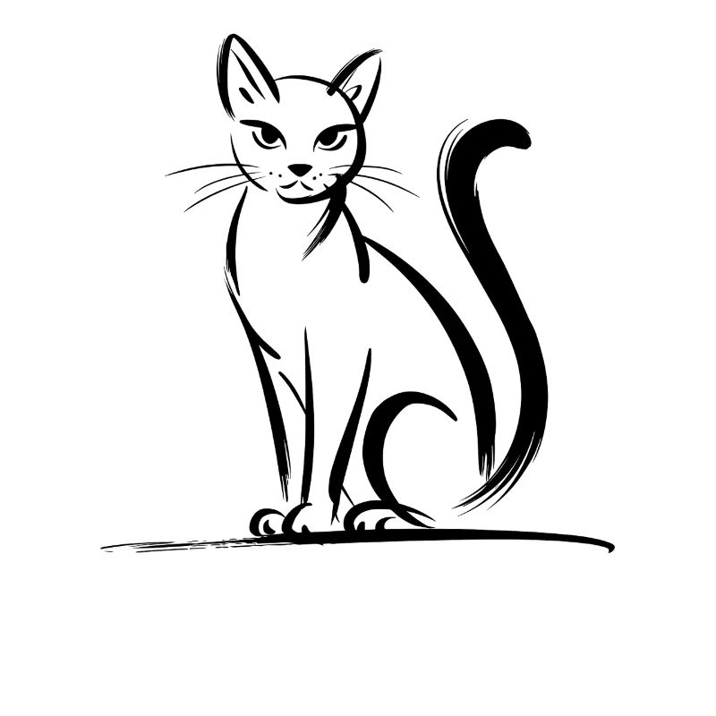 Dessin de silhouette de chats élégants