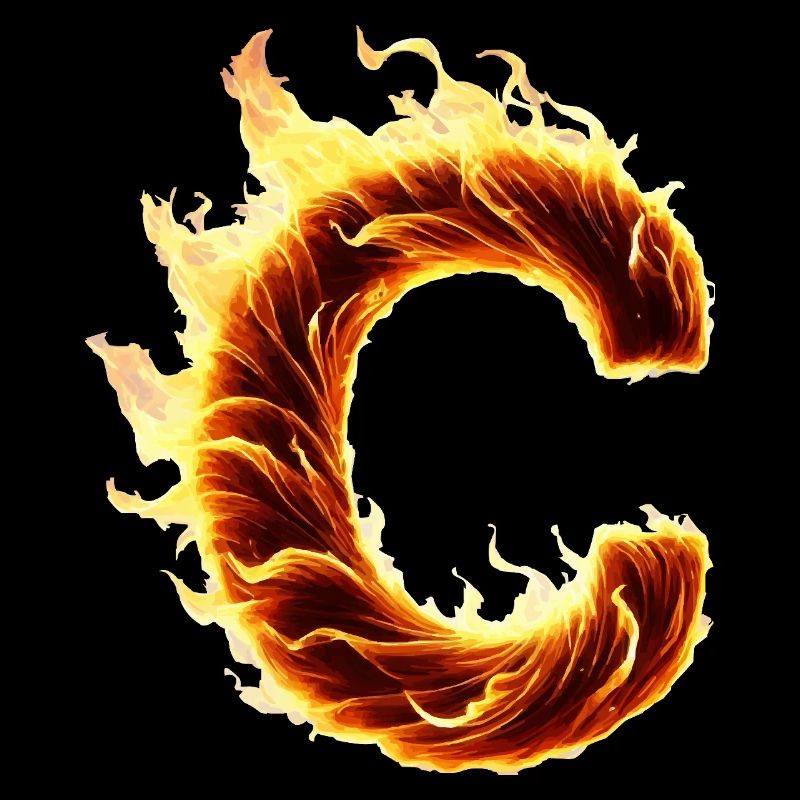 Letter C Flames