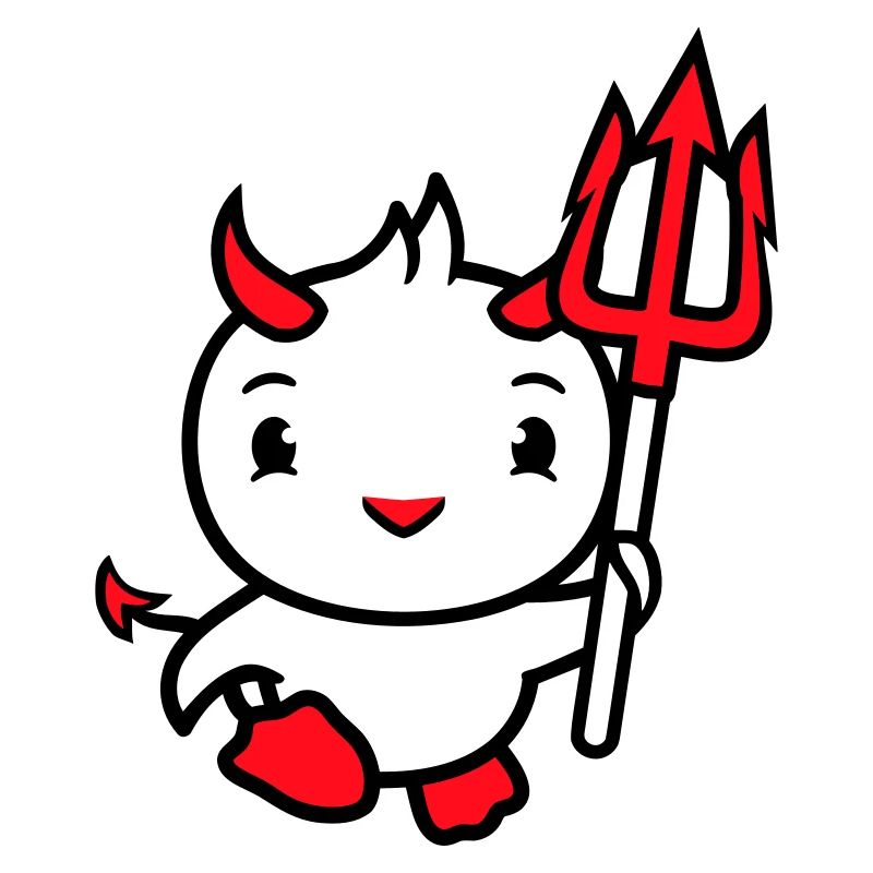 oiseau diable cornes satan trident enfer mal cool