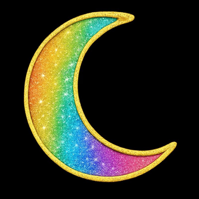 Rainbow Moon Glitter Design