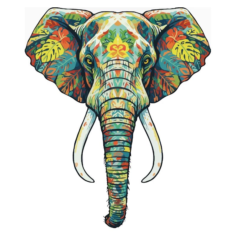 Éléphant fleur coloré