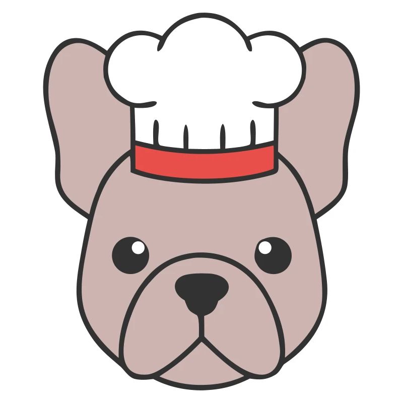 Frenchie Chef Hat Head Logo