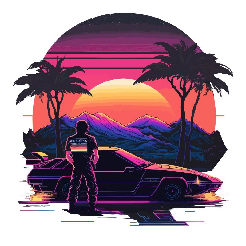 Vaporwave Coucher de soleil
