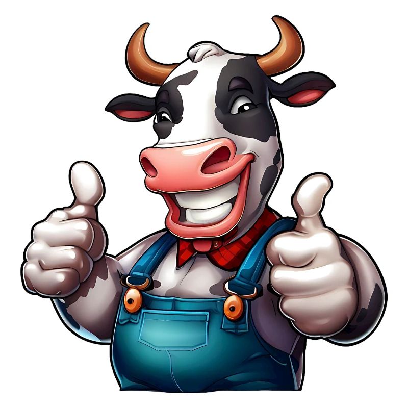 Vache de ferme joyeuse