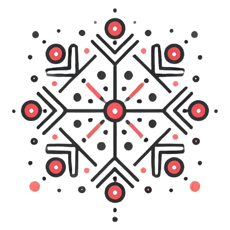 Conception élégante de l’insigne de flocon de neige rouge