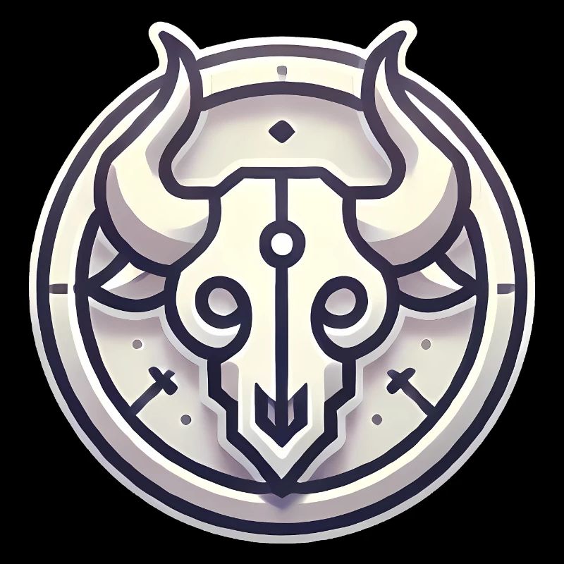 Conception minimaliste de l’insigne du crâne de taureau