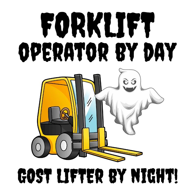 Halloween Ghost Forklift Operator Équipement lourd