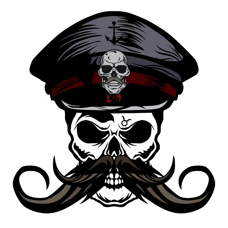 Schädel Schädel Schnurrbart Schnurrbart Kepi Helm