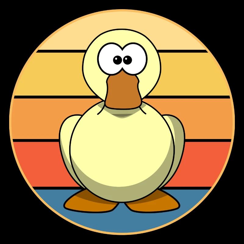 Mignon Canard Vintage Rétro Coucher de Soleil Animal Lover Design