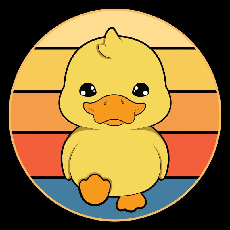 Mignon Canard Vintage Rétro Coucher de Soleil Animal Lover Design