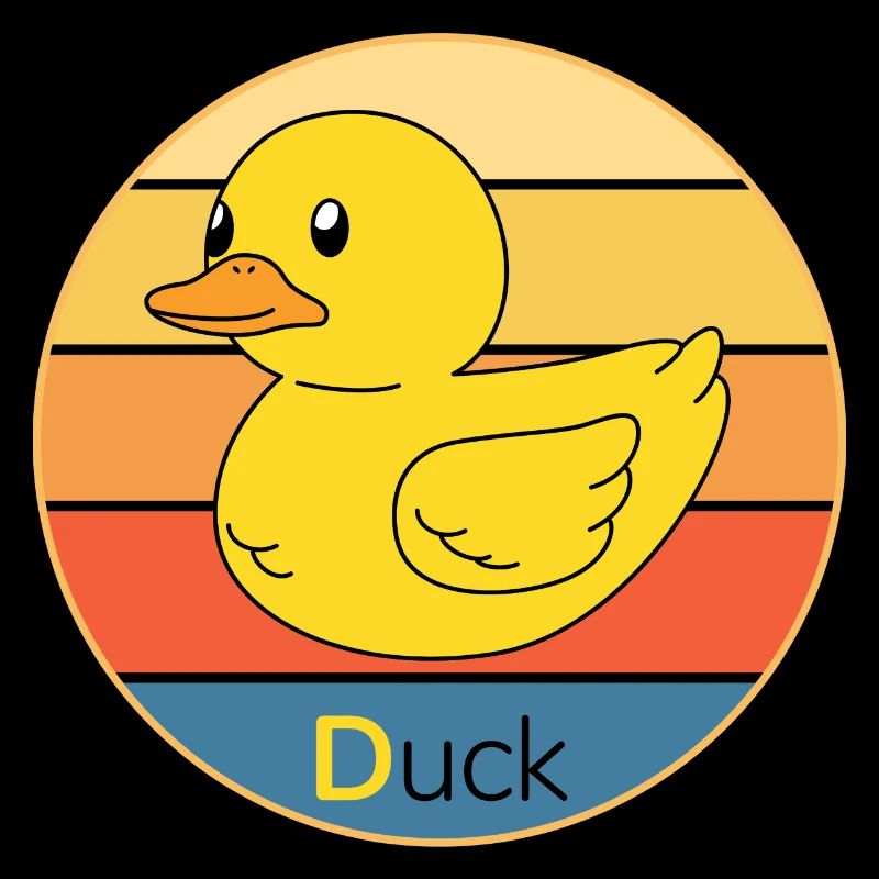 Mignon Canard Vintage Rétro Coucher de Soleil Animal Lover Design