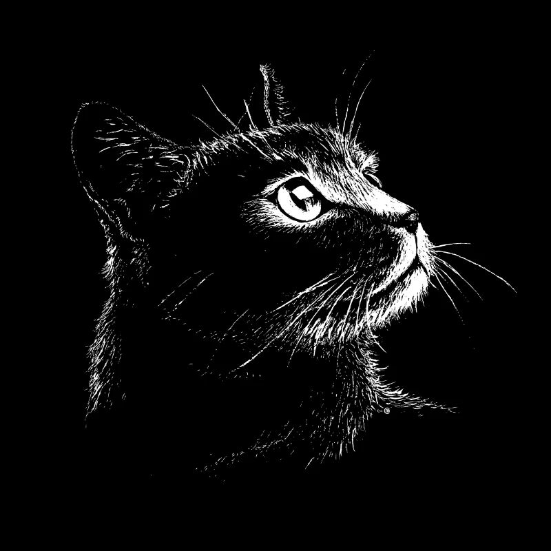 Portrait de chat (blanc)