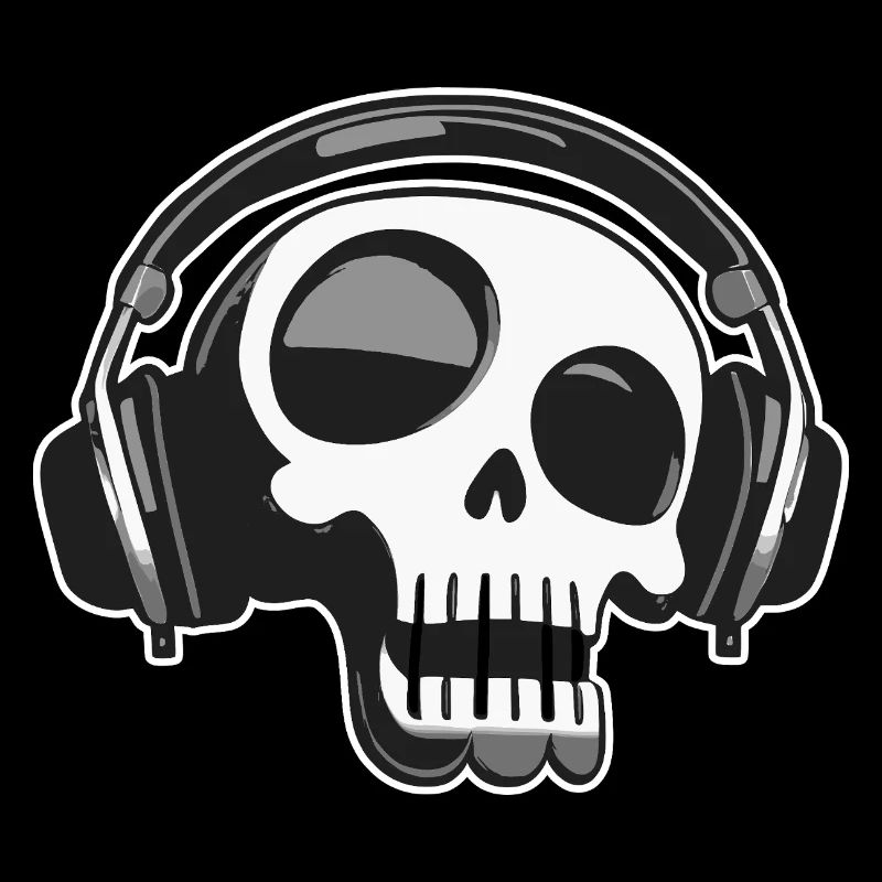 Crâne rétro avec casque Art Design
