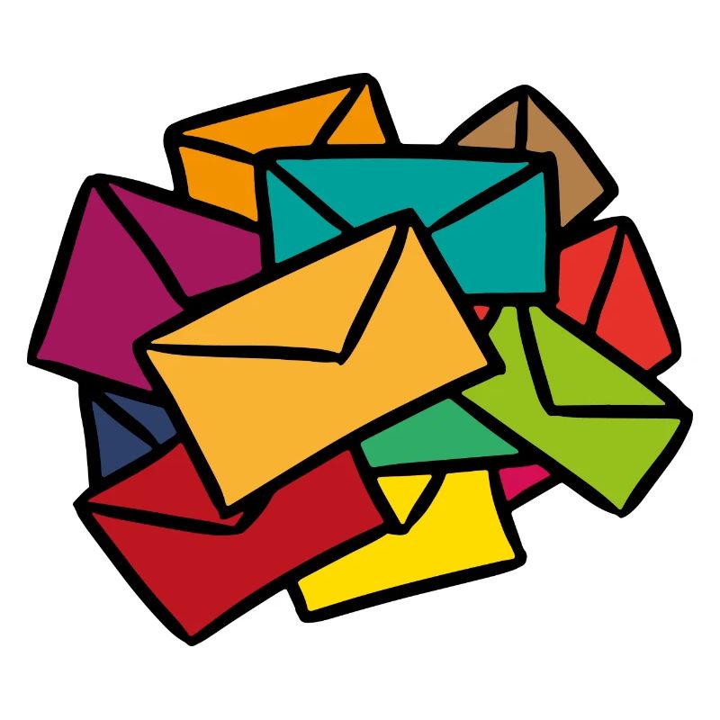 Bunte Briefe Sekretärin Postbote Geschenkidee