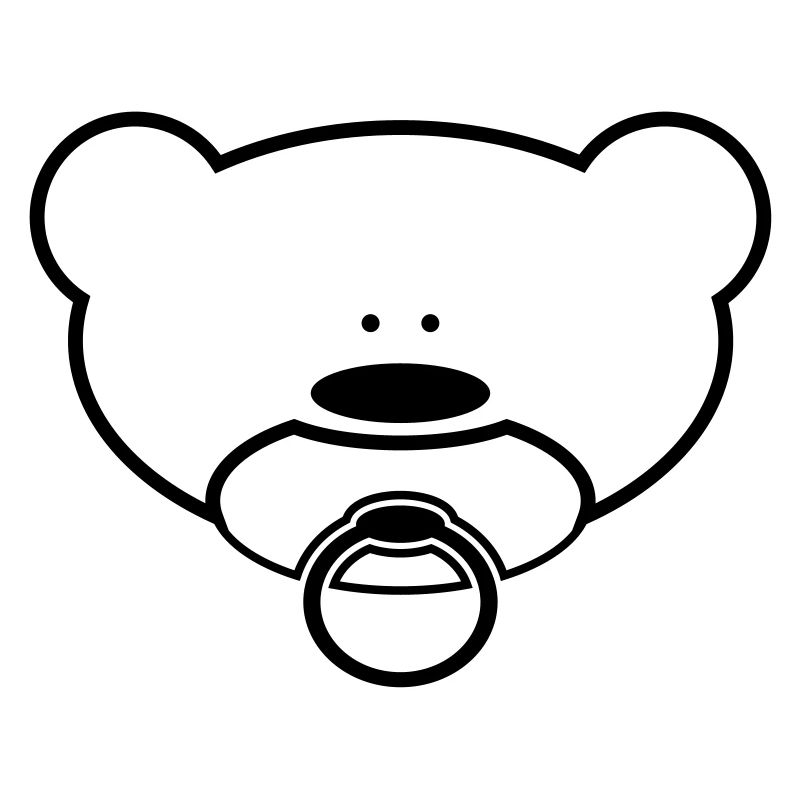 Funny teddy bear with pacifier