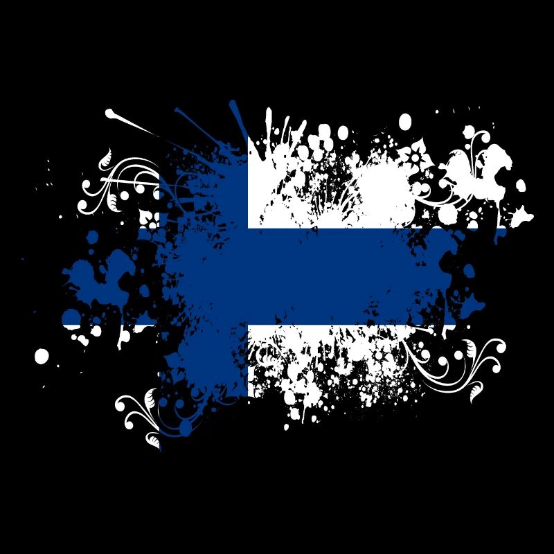 Finlande drapeau éclaboussures de peinture pays suomi blob