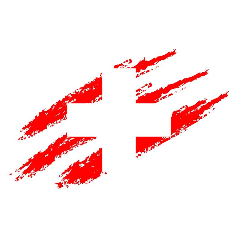 Drapeau de la Suisse rayures griffes coupées rayures CH