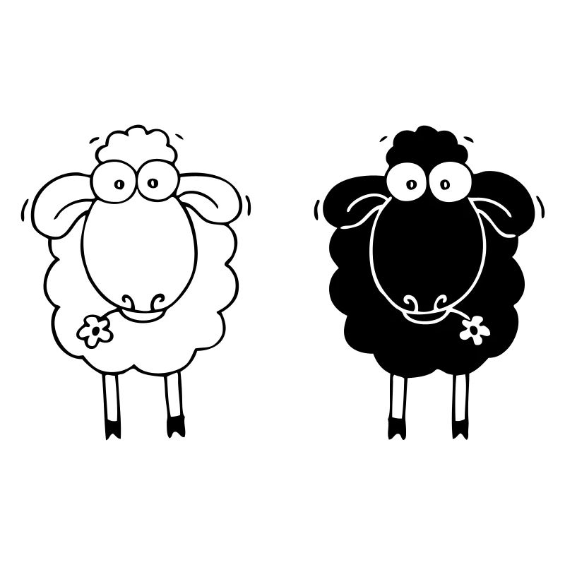 Mouton noir et blanc