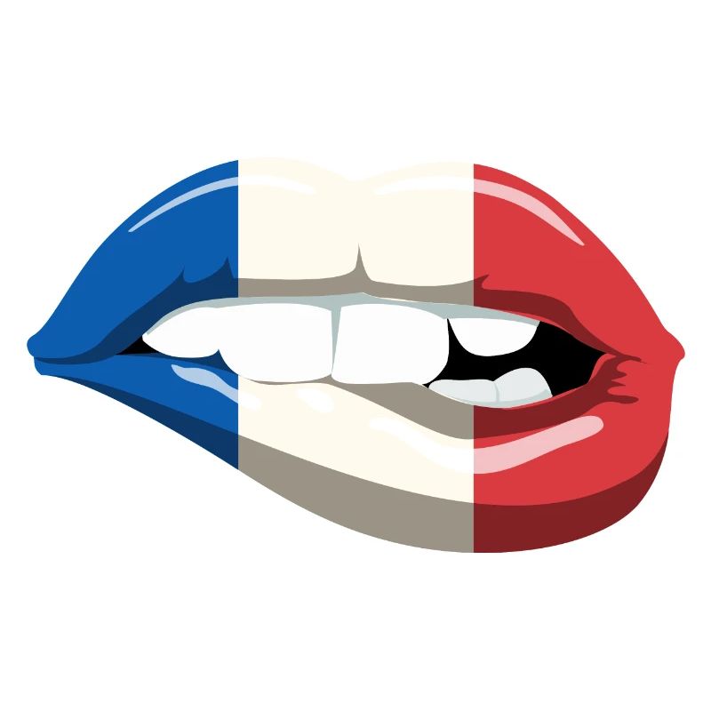 France Drapeau: Lèvres Bouche Drapeau français