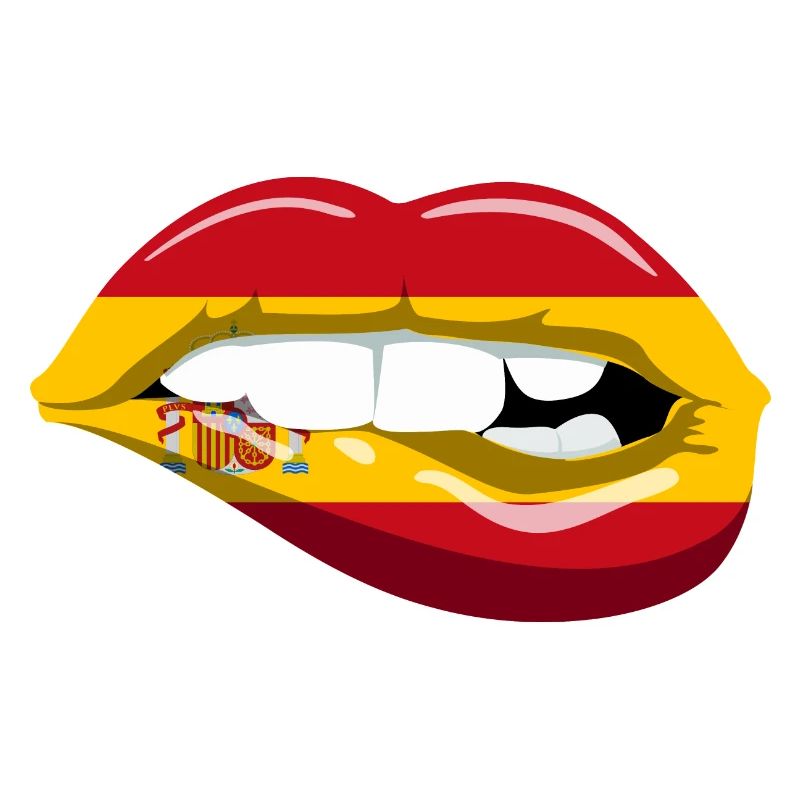 Espagne Drapeau lèvres Espagnole Drapeau bouche