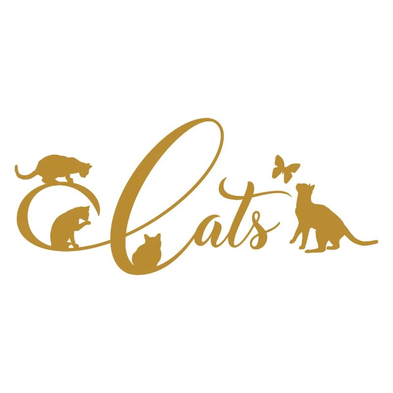 Cheerful kittens do gymnastics on decorative writing