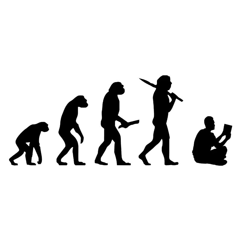 Evolution Lesen Leseratte Bücher Buch Geschenkidee