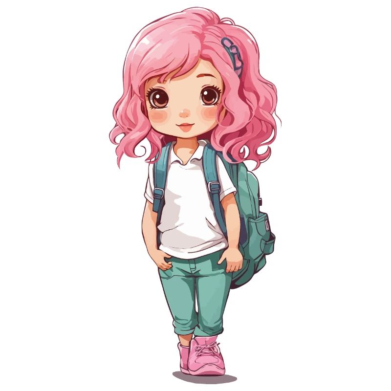 Conception de dessin animé mignonne de première année d’école de première année