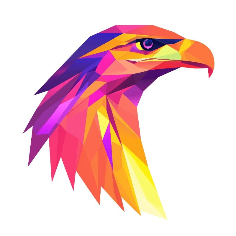 Conception du logo Low Poly de la tête d’aigle