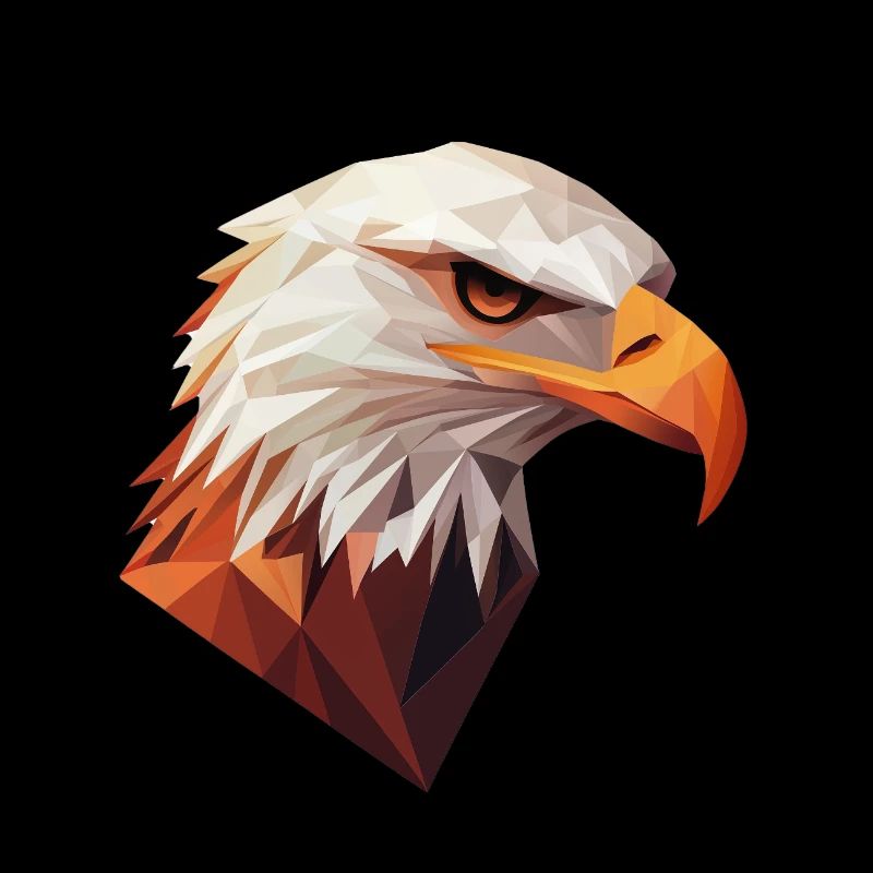 Eagle Head Low Poly Art Logo Design