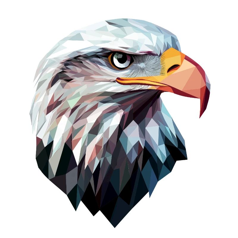 Eagle Head Low Poly Art Logo Design