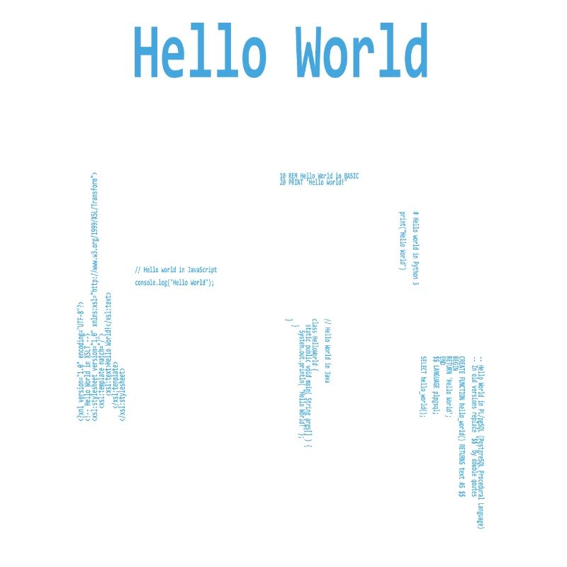 Hello World Programmiersprachen Programmierer Nerd