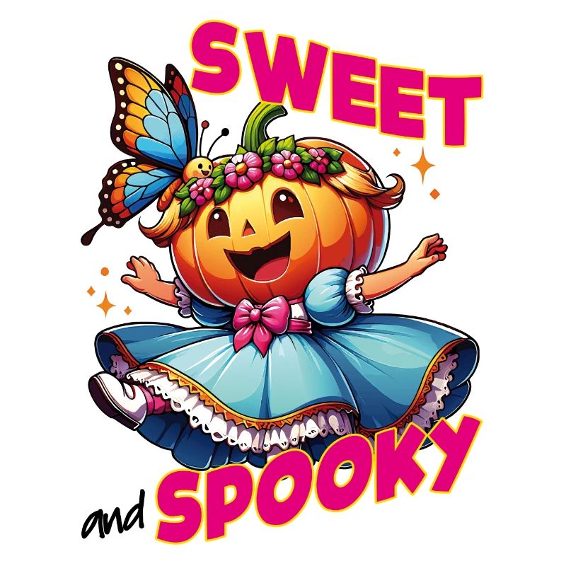 Mignonne princesse d’Halloween avec papillon