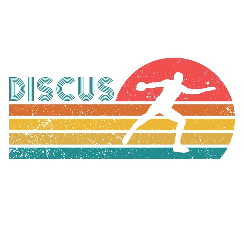 Diskus Athlete Vintage Retro Discus Werfer