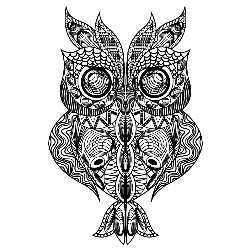 Eule-Design im Mandala-Stil