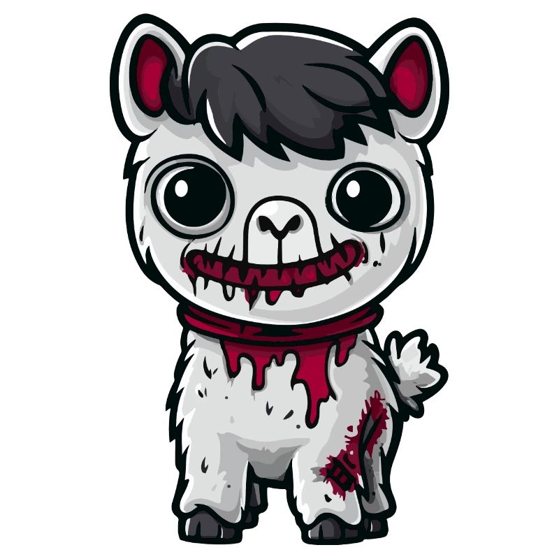 Alpaca Llama Halloween Comic Funny