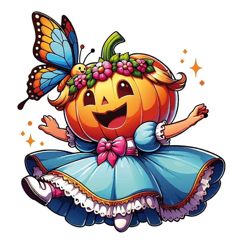 Mignonne princesse d’Halloween avec papillon