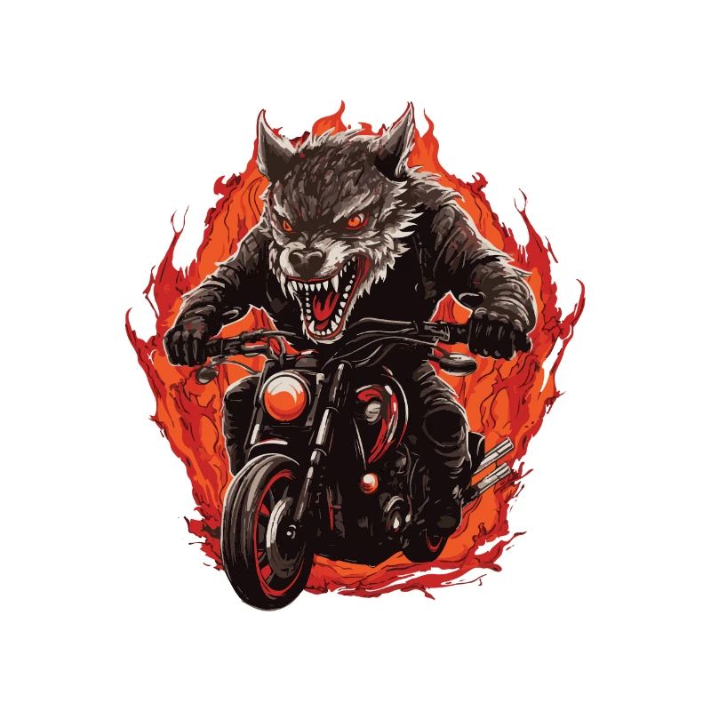 Wolf Motorcycle Biker Beast