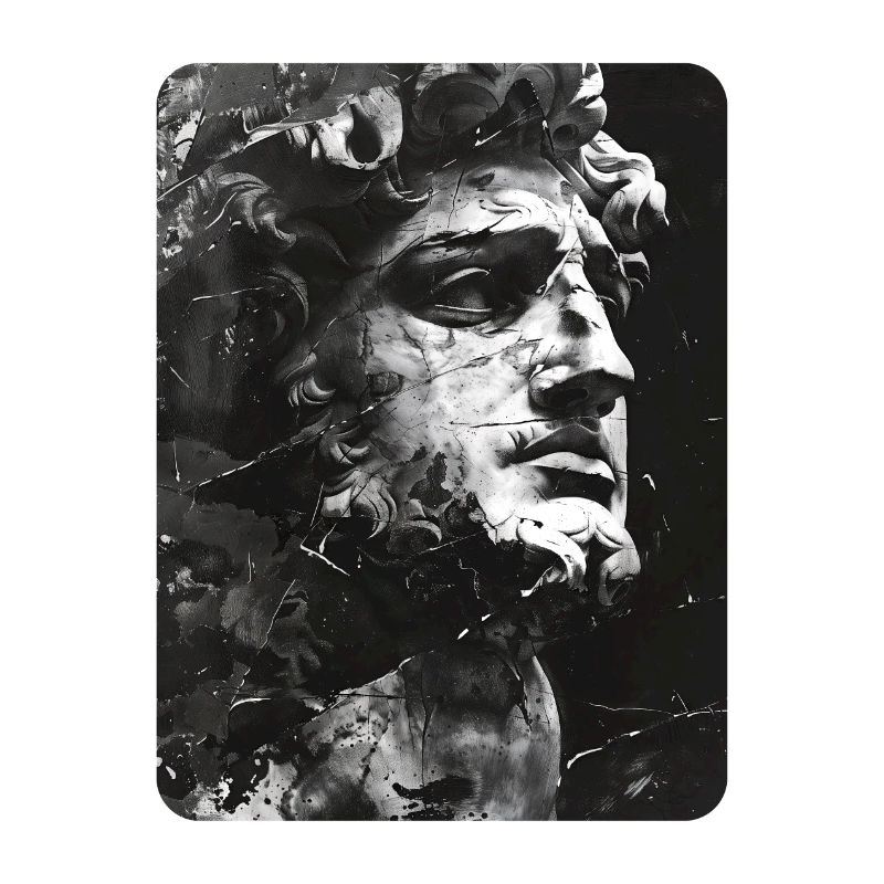 zerbrochenes Gesicht einer Marmorstatue