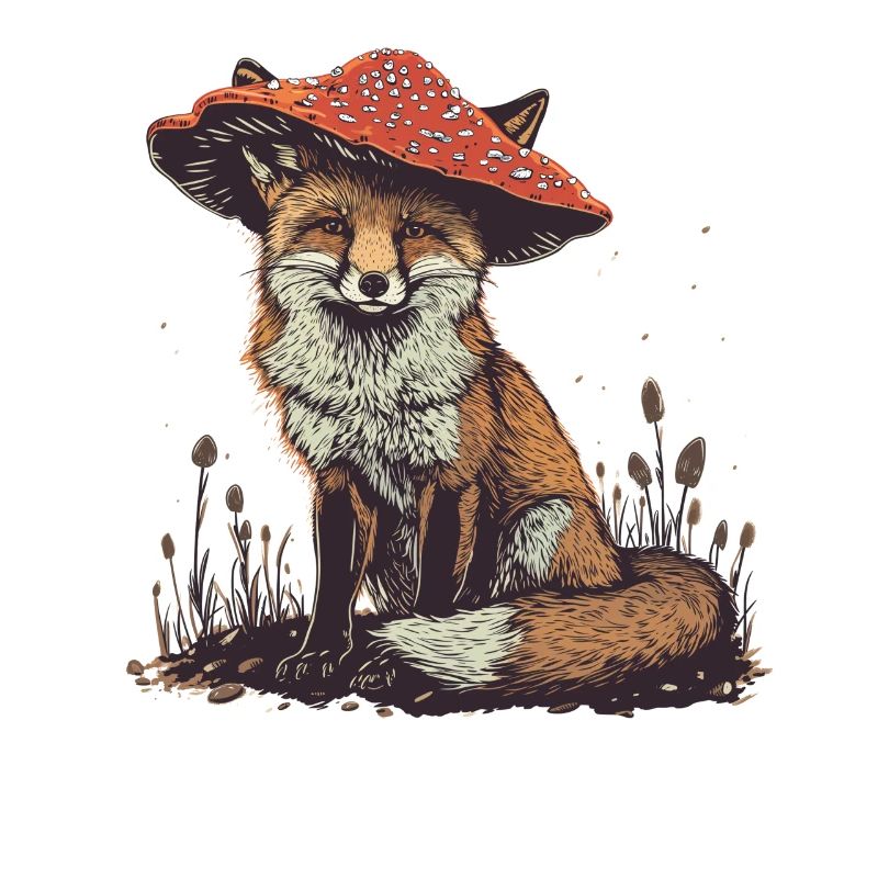 Fox Mushroom Cottagecore Funny