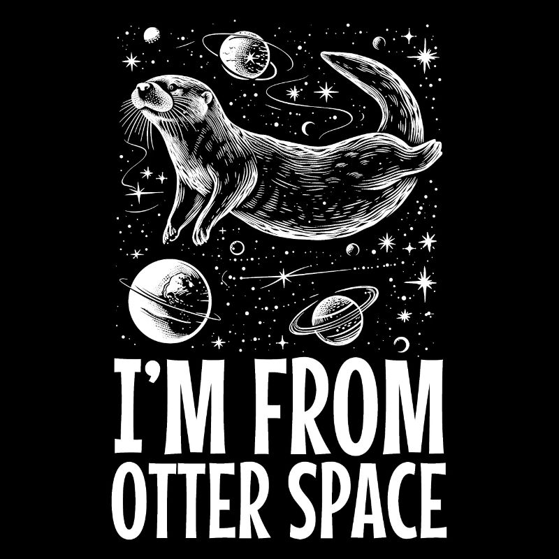 Otter Space Funny Otter Astronaut