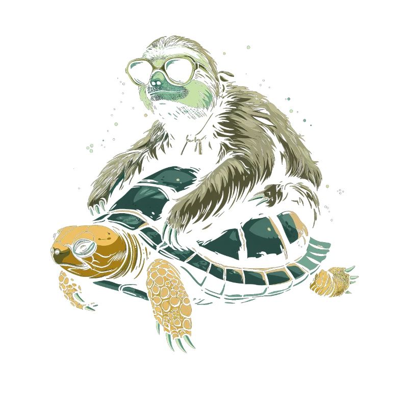 Faultier Schildkröte Lustig Geschenk