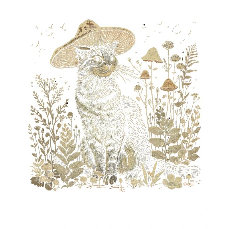 Chat Cottagecore champignon cadeau