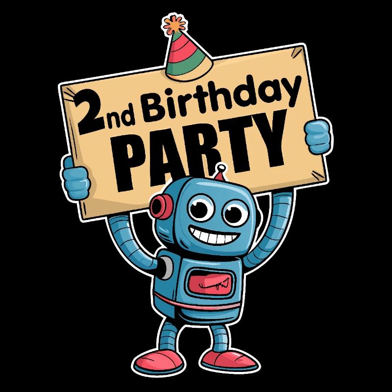 Ich bin 2 Jahre zweiter Geburtstag mit Roboter
