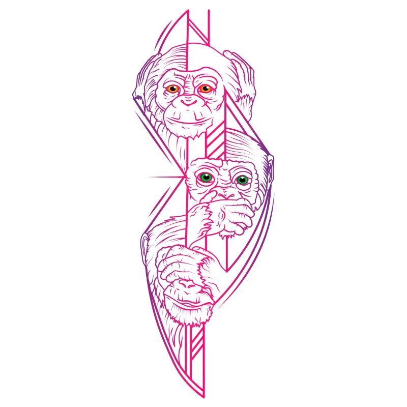 Three wise Monkeys Pink | Three wise monkeys pink