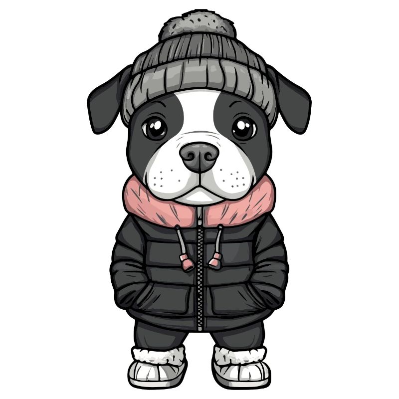 Pit Terrier Dog Winter